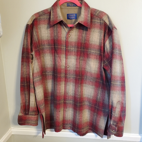 Pendleton Other - Pendleton Plaid Red Tan Button Down Shirt